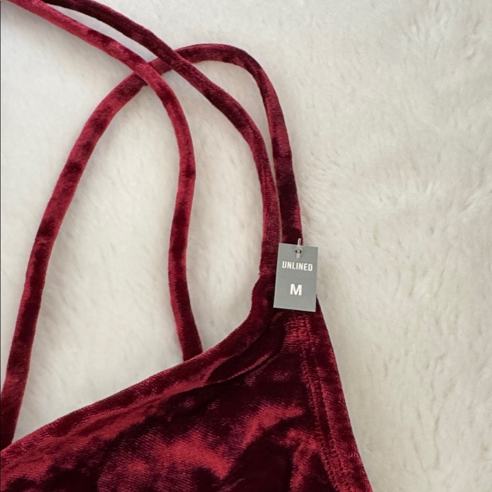 NWT PINK Victoria's Secret Burgundy Velvet Bralette Size M - Picture 3 of 9